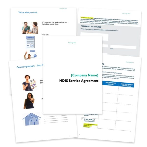 NDIS Support Coordination Service Agreement Template, including Easy Read version
